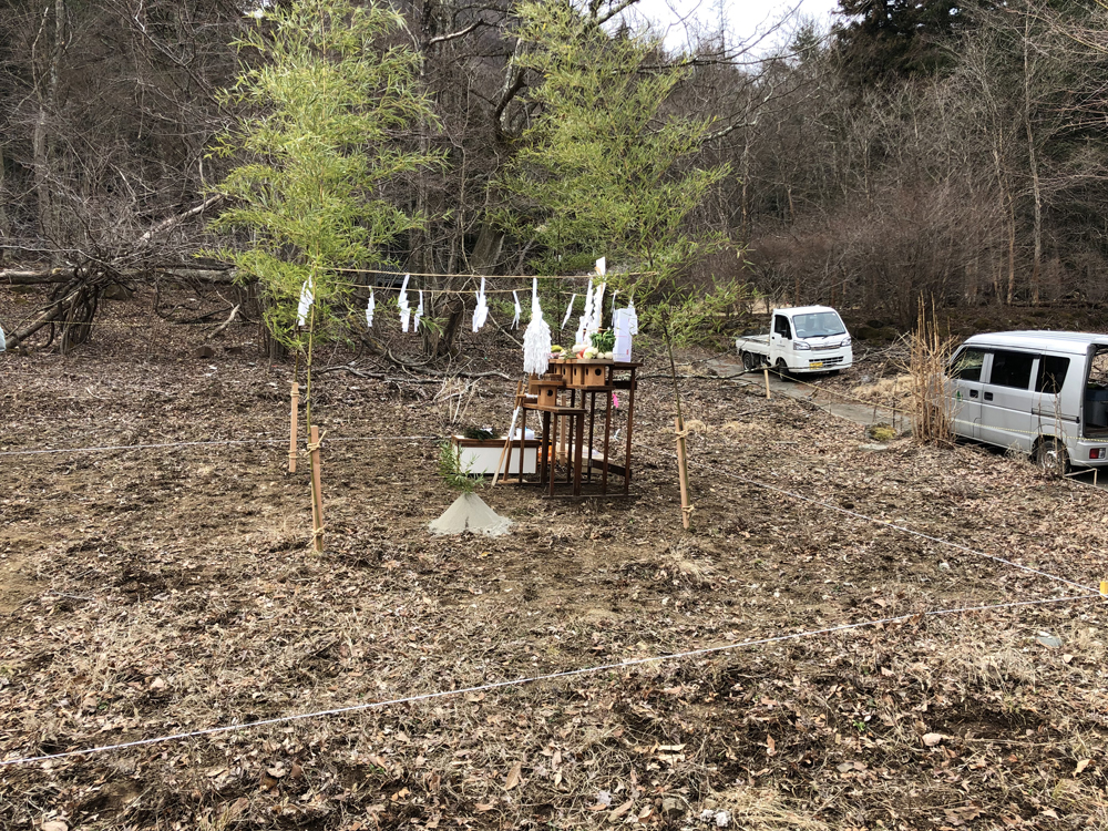 河口湖の別荘の地鎮祭